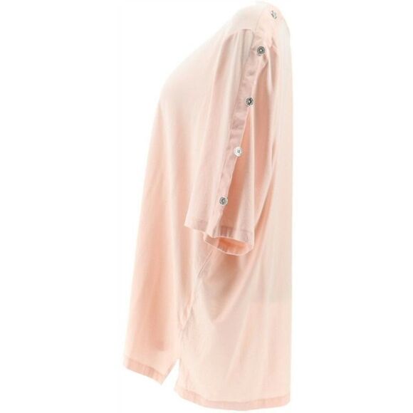 Martha Stewart Knit Boatneck Button Elbow-Sleeve Top - Picture 4 of 6